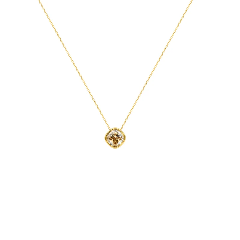 Gold Plated and Champagne CZ November Birthstone Pendant Necklace