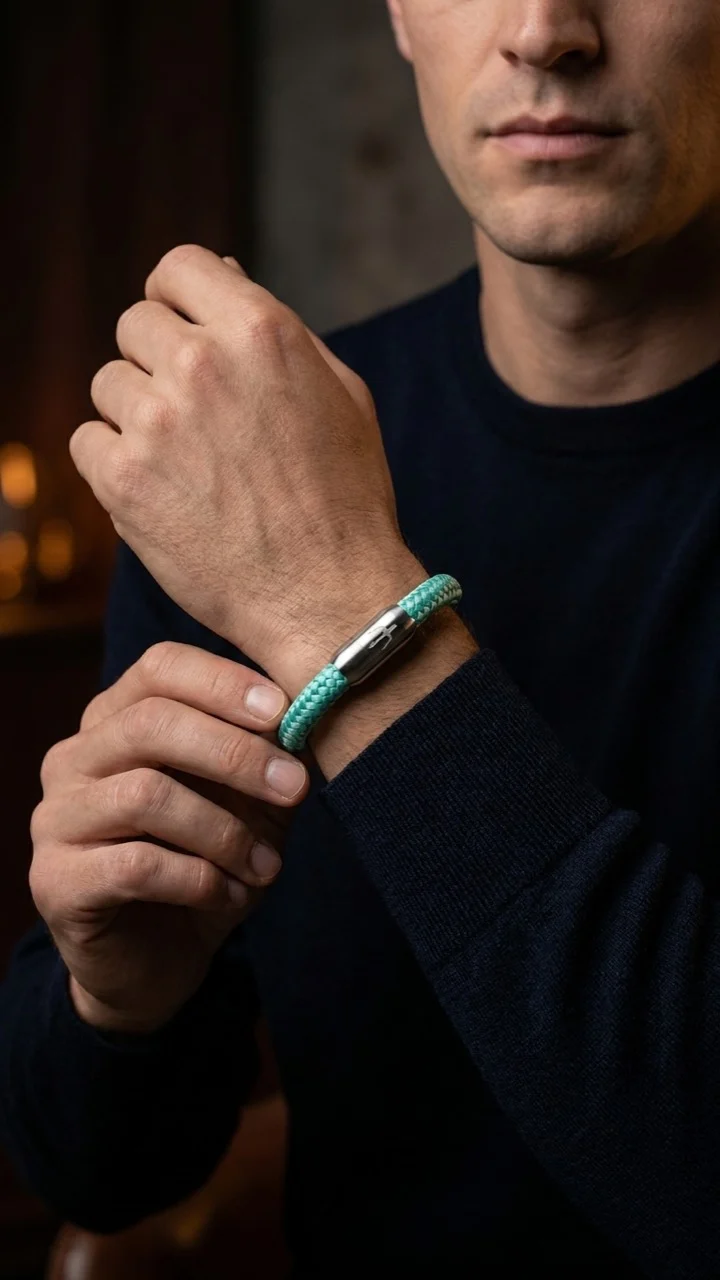 Nautic Force- Segeltauarmband "Mint Breeze" Mint Grün