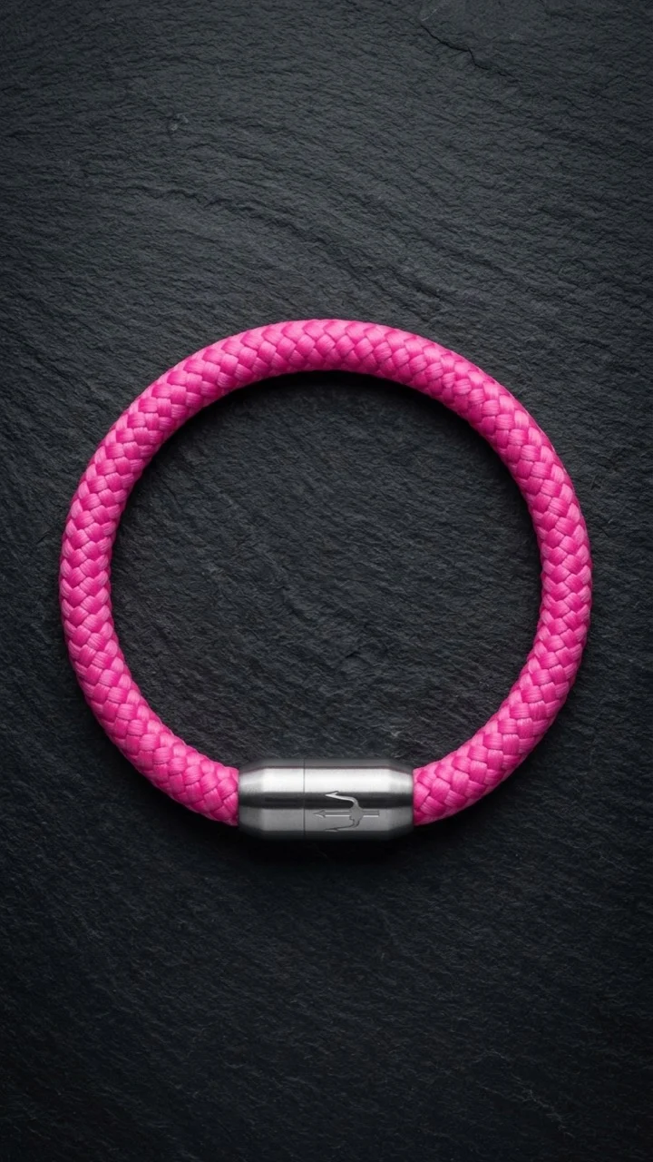 Nautic Force – Pink Horizon | Segeltauarmband Damen Herren Neon Pink 8mm