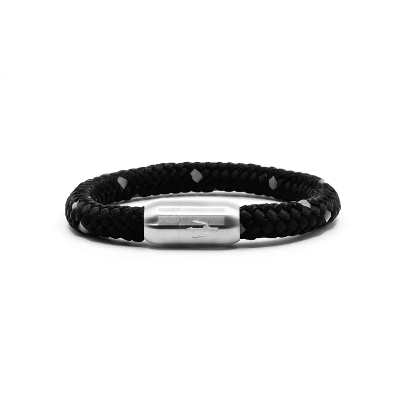 Nautic Force – Reflective Shadow | Segeltauarmband Herren Schwarz Reflex 8mm