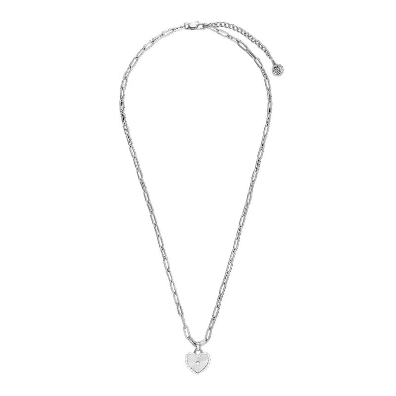 Sunray Heart Charm Pendant Necklace