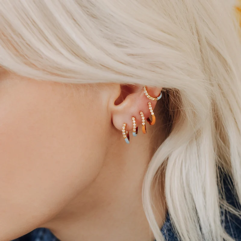 Blue Enamel Earcuff