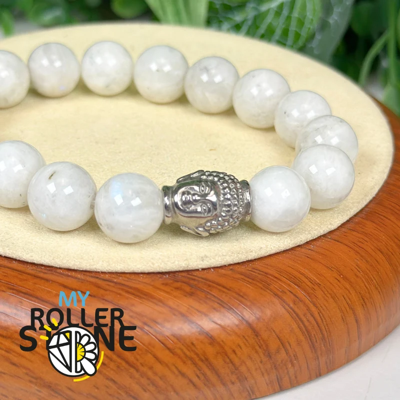Silberne Buddha-Perle