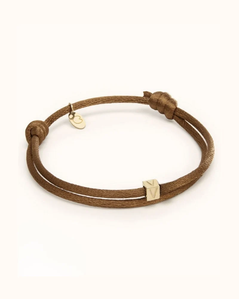 14k Initial Cube Armband - Armband met Initialen