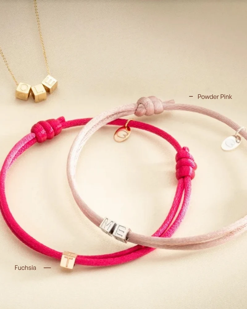14k Initial Cube Armband - Armband met Initialen