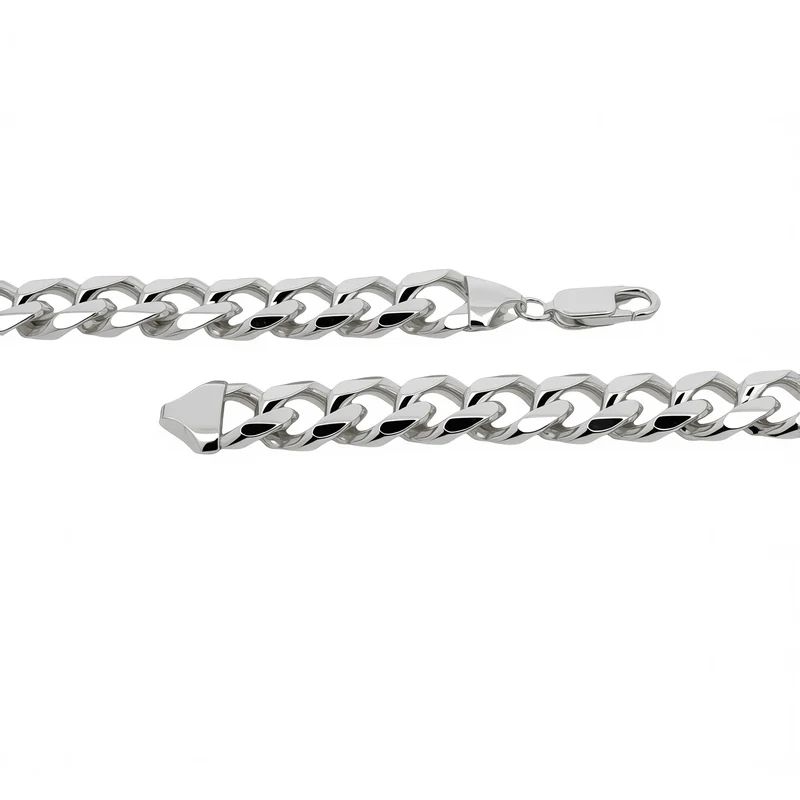 Men's Silver Diamond-Cut Curb Link Chain Necklace