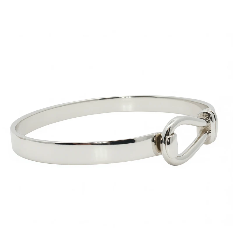 Solid Silver Loop Hook Bangle