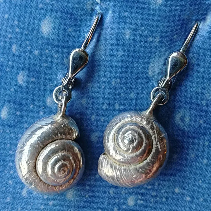 Silber Schnecke Ohrhänger Knopfschnecke