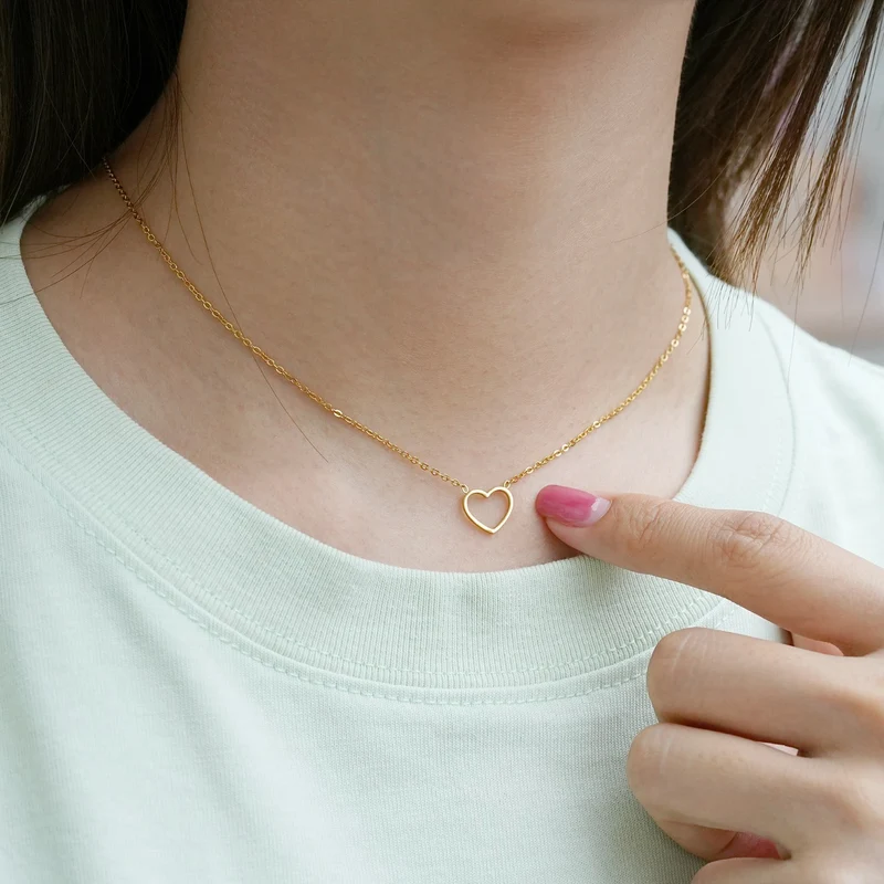 Fine Heart Halskette | 18K vergoldet