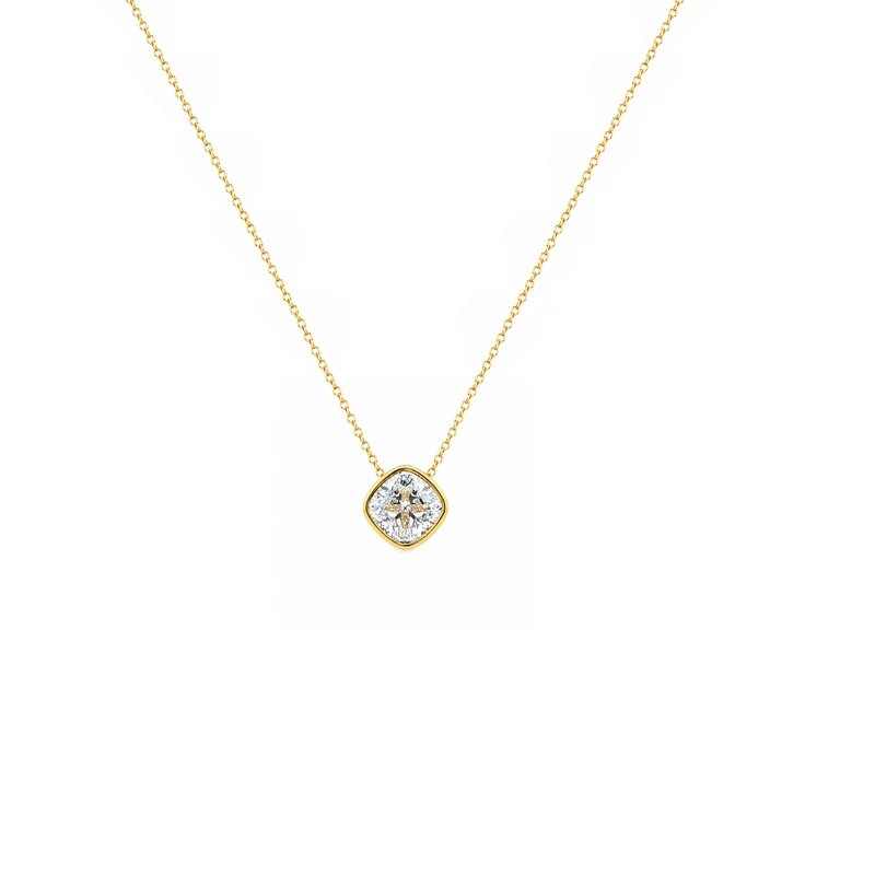 Gold Plated and Clear CZ April Birthstone Pendant Necklace