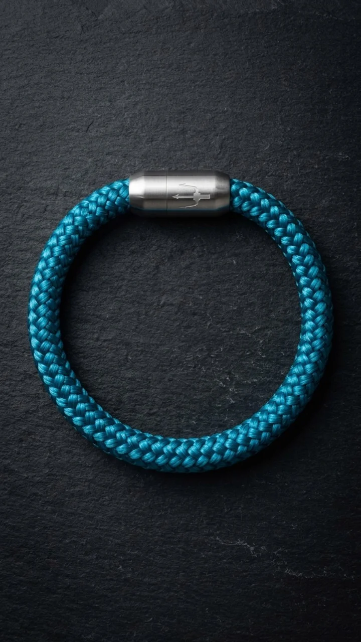 Nautic Force – Ocean Trident | Segeltauarmband Herren Grün 8mm