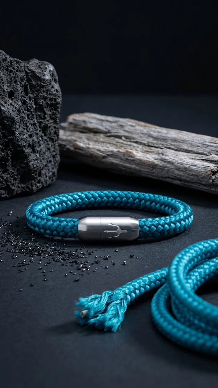 Nautic Force – Ocean Trident | Segeltauarmband Herren Grün 8mm
