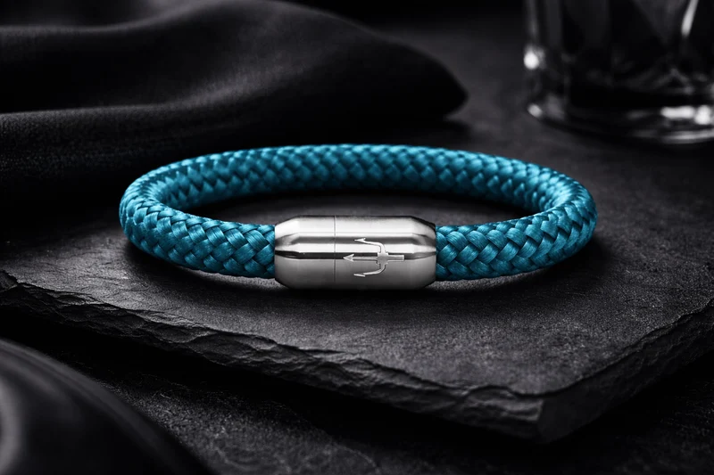 Nautic Force – Ocean Trident | Segeltauarmband Herren Grün 8mm