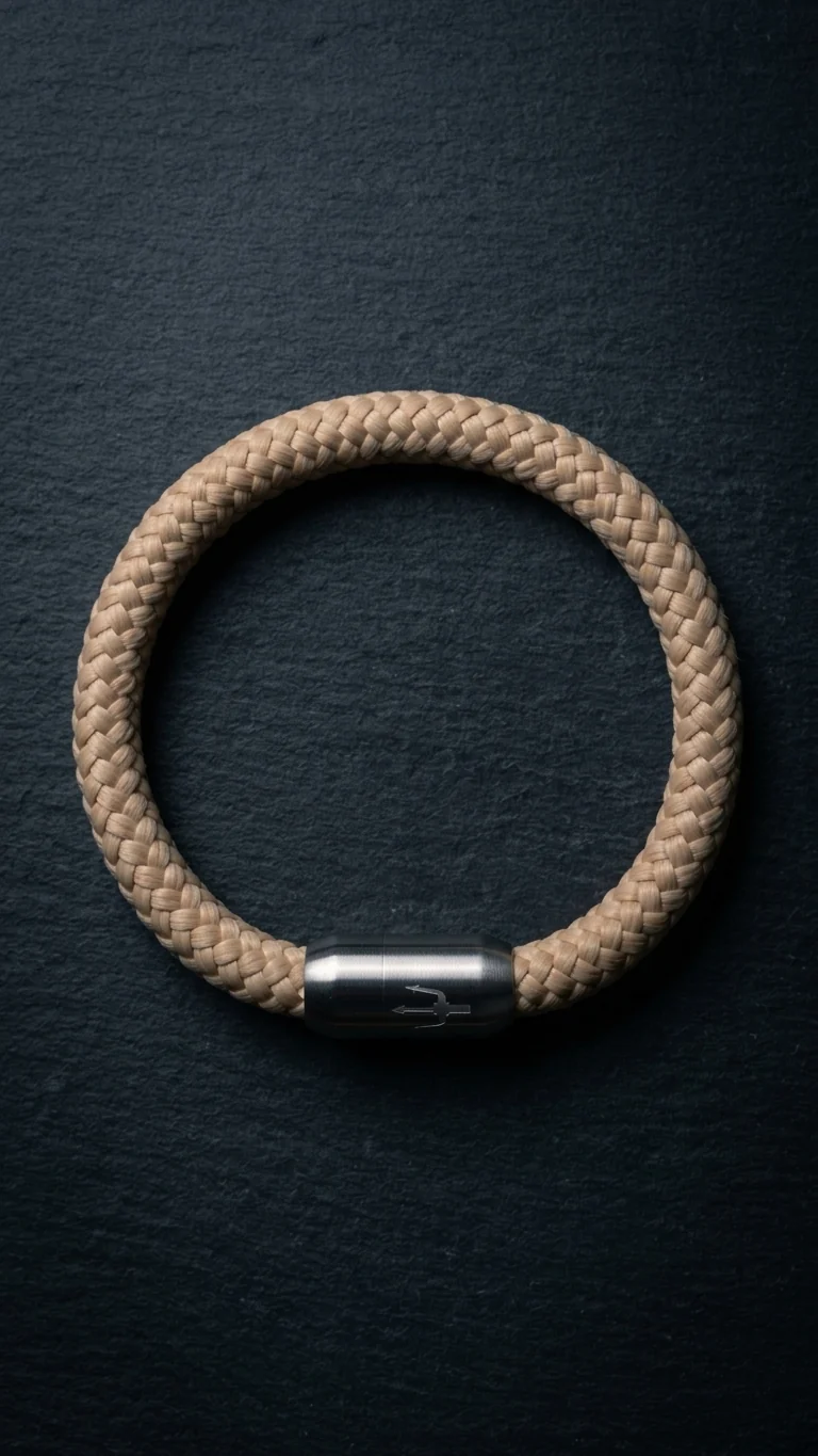 Nautic Force – Sand Dune | Segeltauarmband Herren Beige 8mm