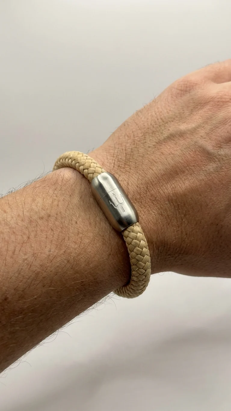 Nautic Force – Sand Dune | Segeltauarmband Herren Beige 8mm