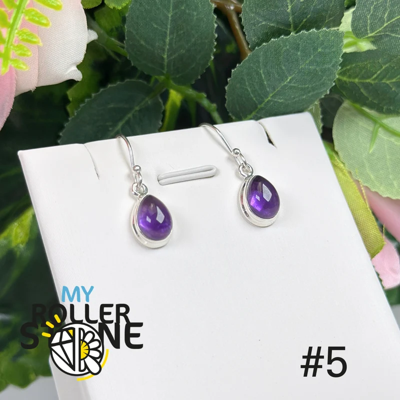 Silberne Amethyst-Ohrringe #MCE5