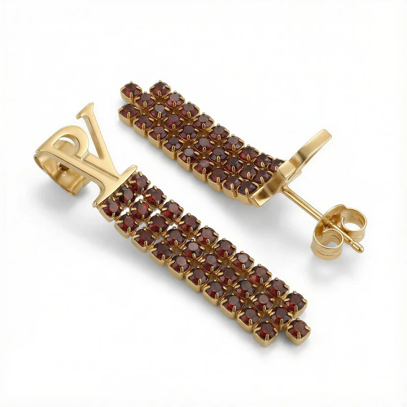 PV Tennis & Chain Earrings