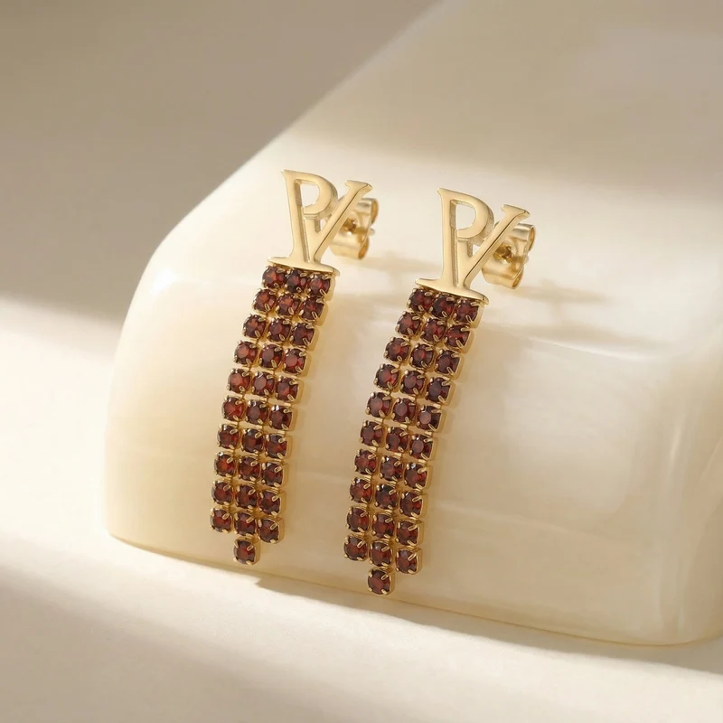 PV Tennis & Chain Earrings