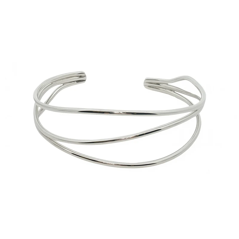 Solid Silver Multi Strand Bangle