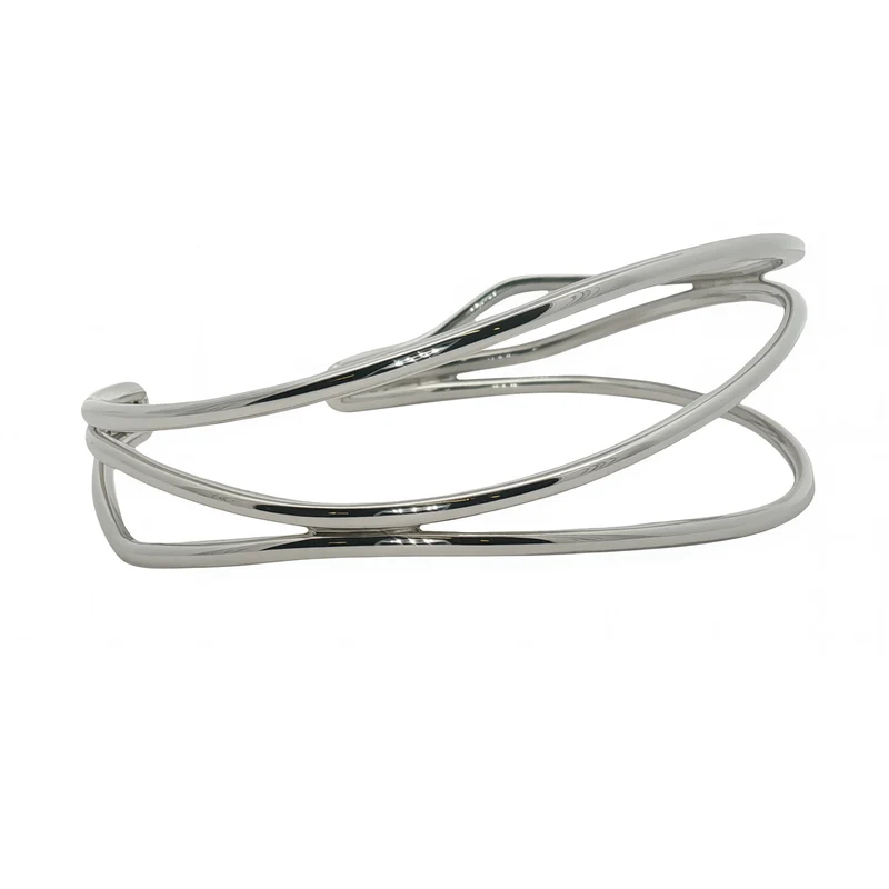 Solid Silver Multi Strand Bangle