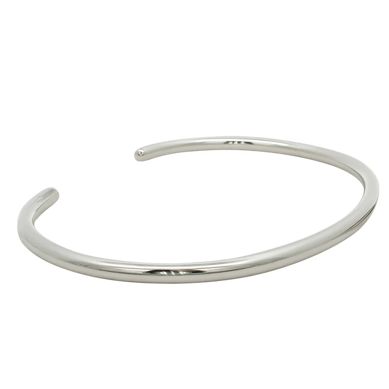 Solid Silver Polished Open Bangle