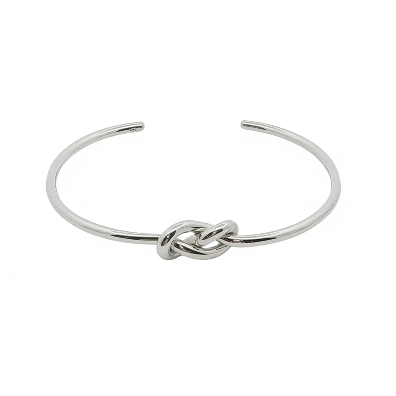 Solid Silver Open Infinty Knot Bangle