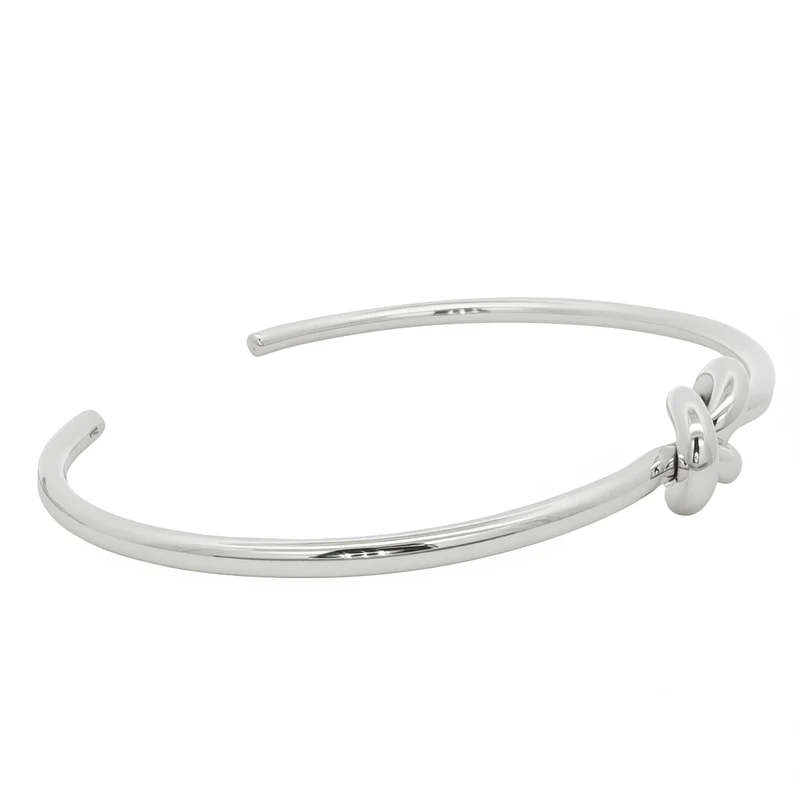 Solid Silver Open Infinty Knot Bangle