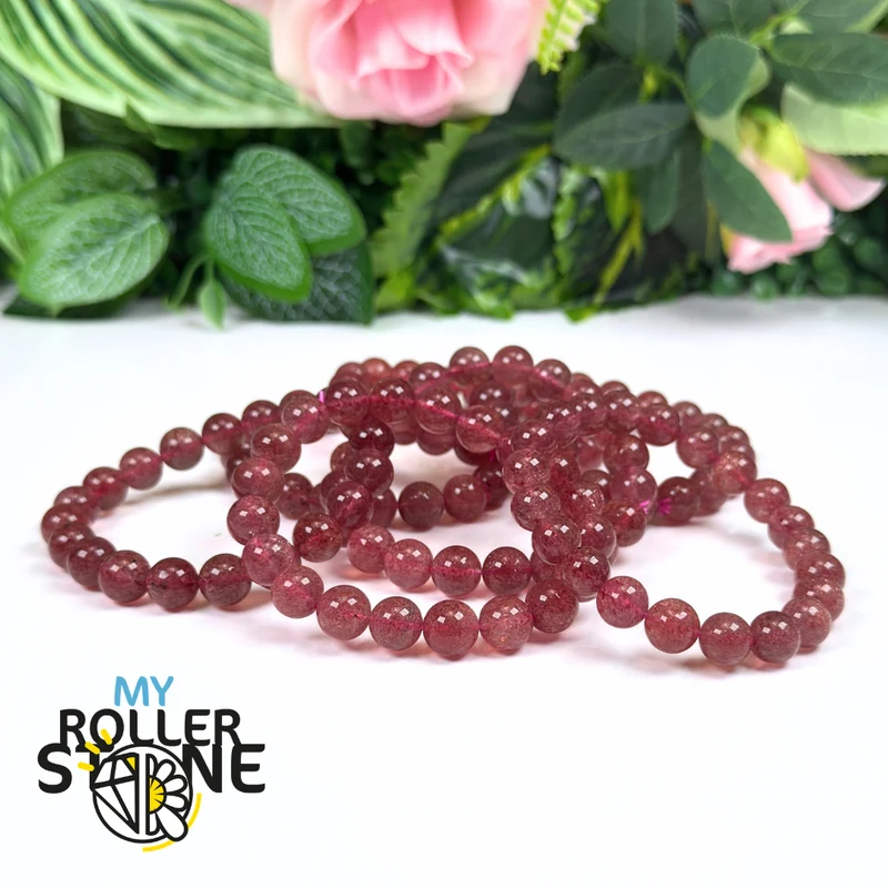 Madagaskar Erdbeerquarz Armband 5A