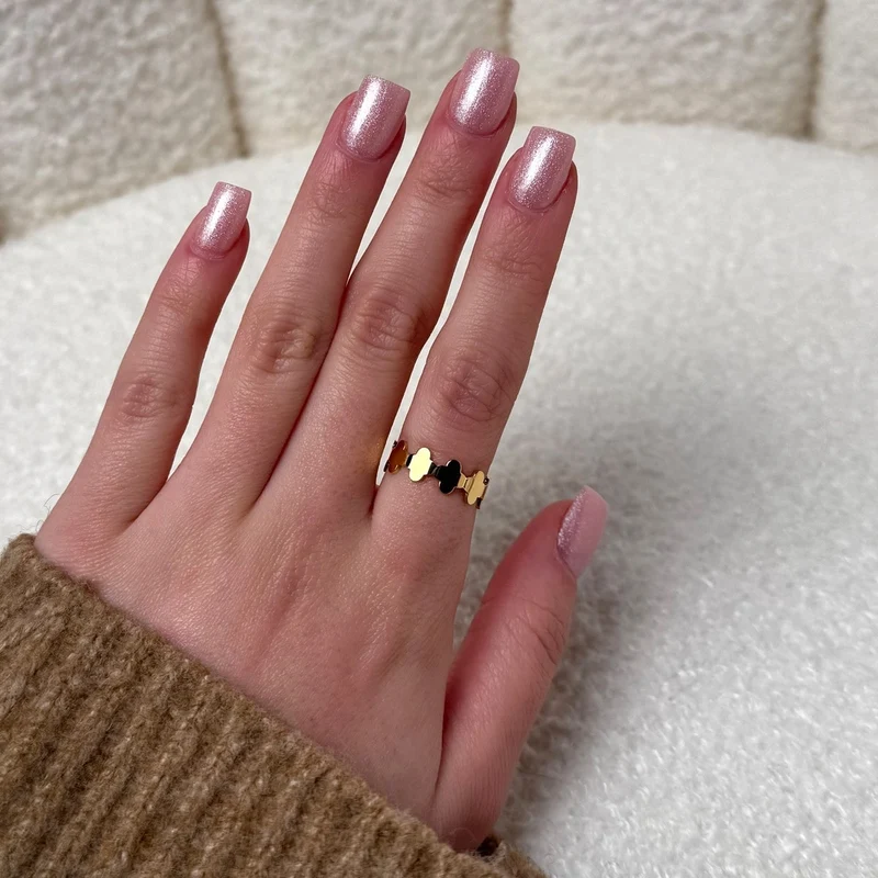 Smooth Clover Ring | 18K vergoldet
