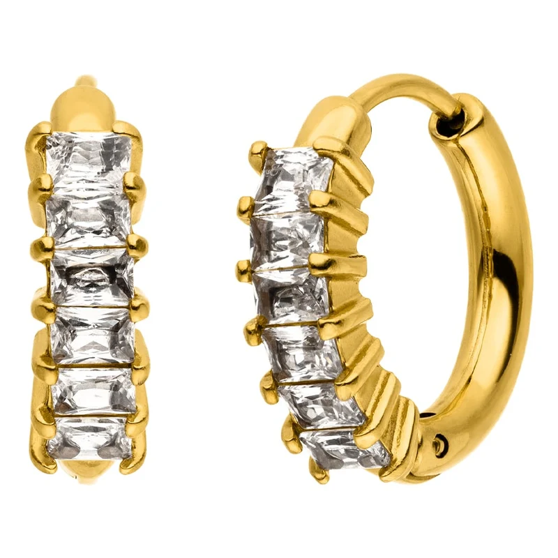 Zircon Hoop Ohrringe | 18K vergoldet