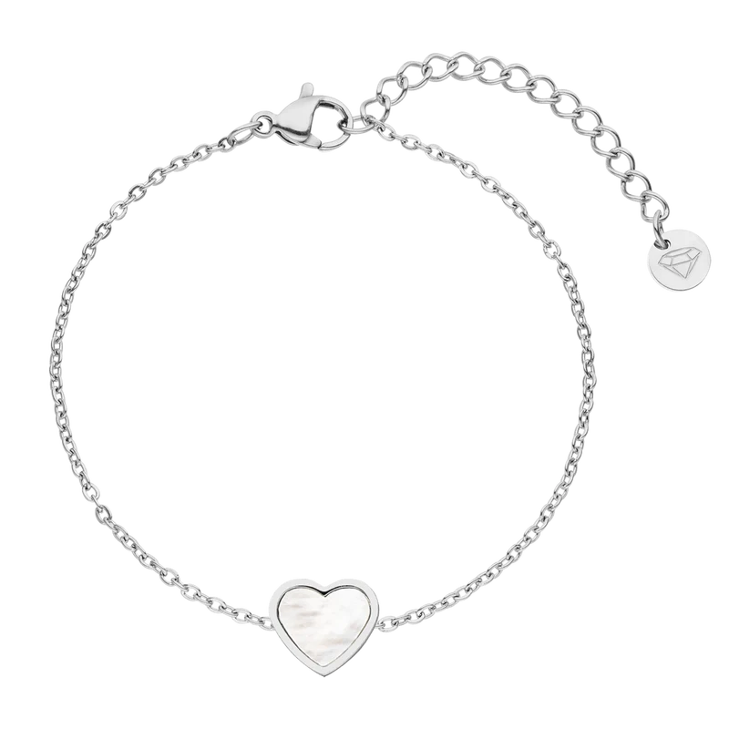 Perlmutt Herz Armband | 18K vergoldet