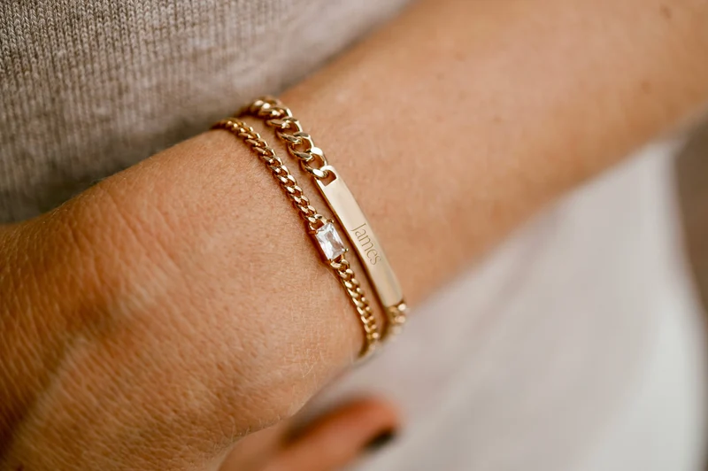 Bar Chain Armband - Verguld - Gepersonaliseerde Armband