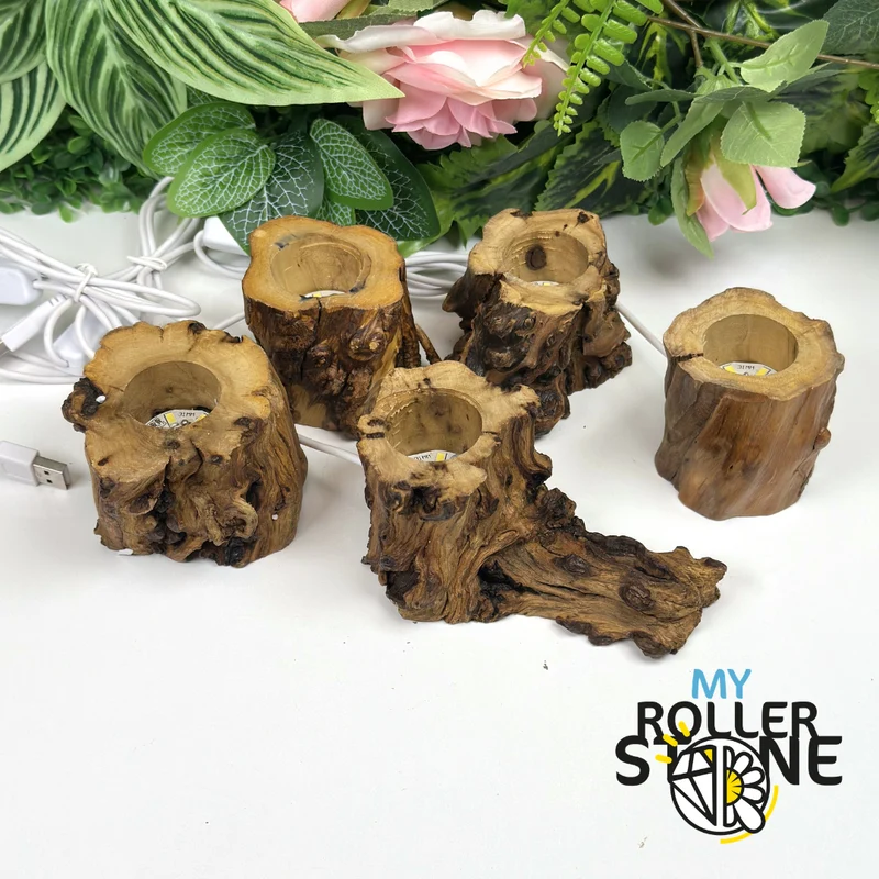 LED-Ständer aus Holz für Kugel