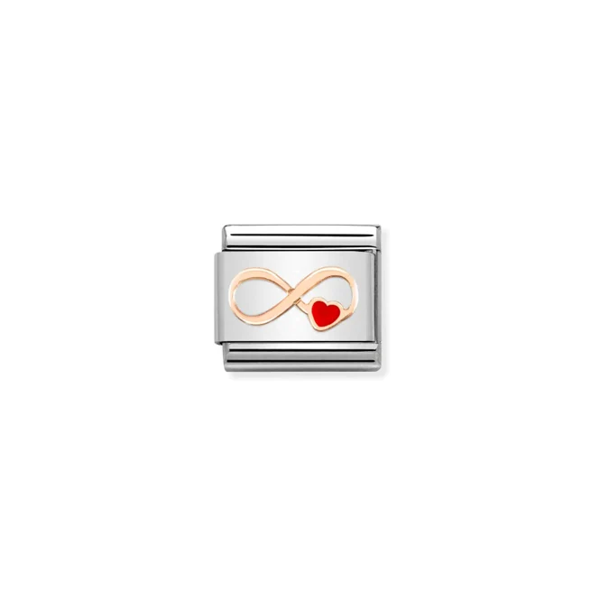 Classic Rose Gold Infinity Red Heart Love & Hearts Charms