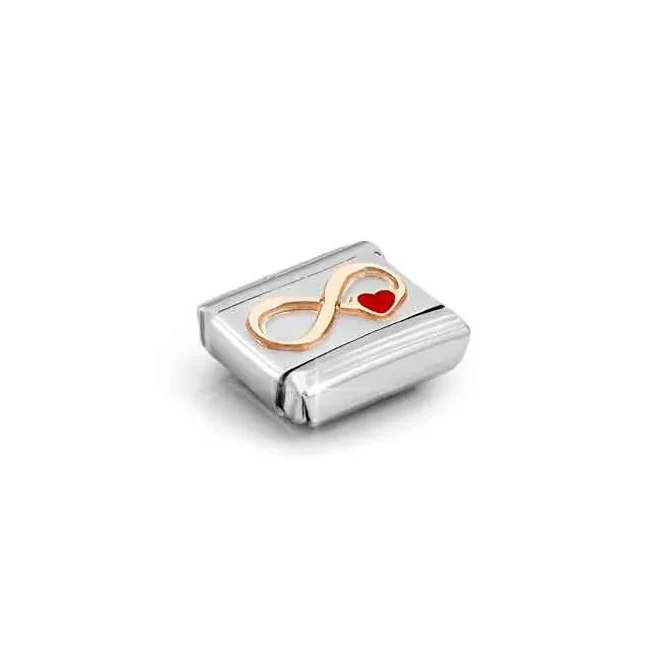 Classic Rose Gold Infinity Red Heart Love & Hearts Charms