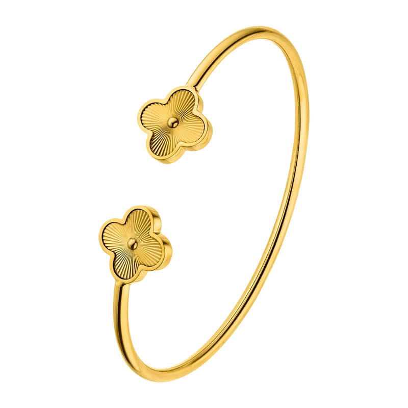 Twin Clover Armreif | 18K vergoldet
