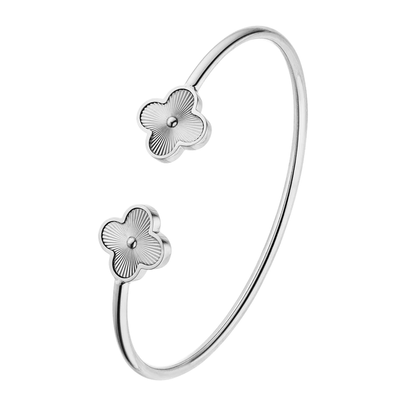 Twin Clover Armreif | 18K vergoldet