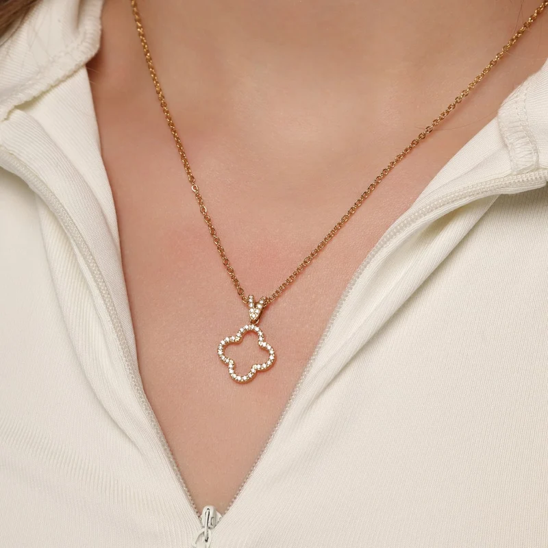 Bright Clover Kette | 18K vergoldet