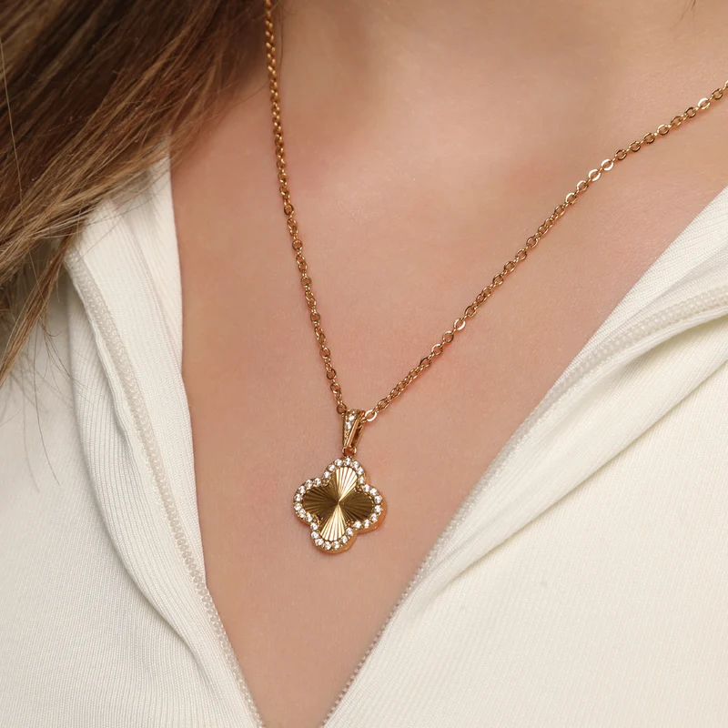 Glamour Clover Kette | 18K vergoldet