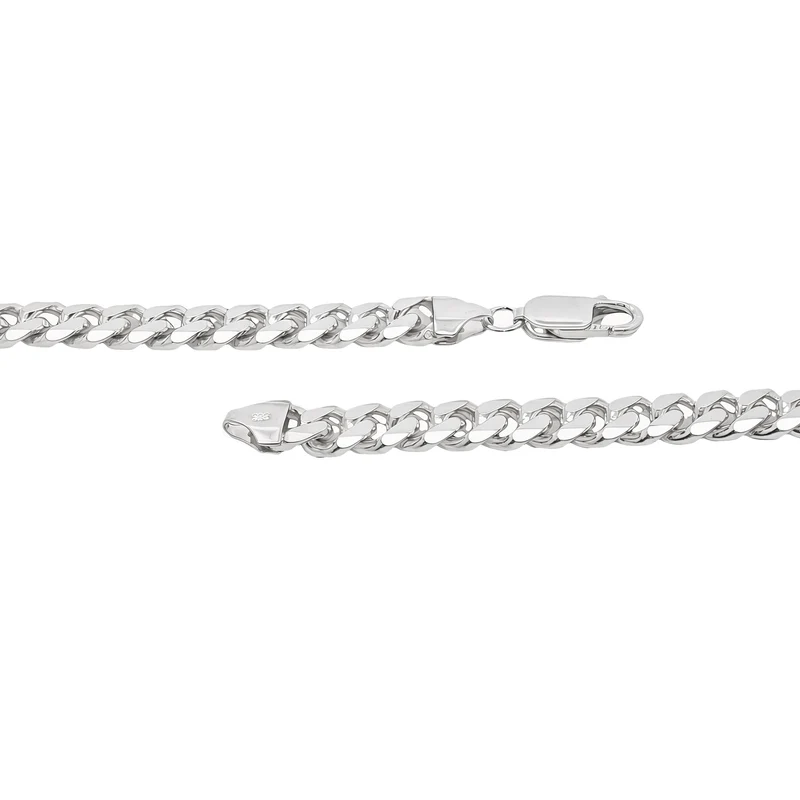 Men's Chunky Diamond-Cut 6.5 mm Flat Curb Chain Necklace, 55cm