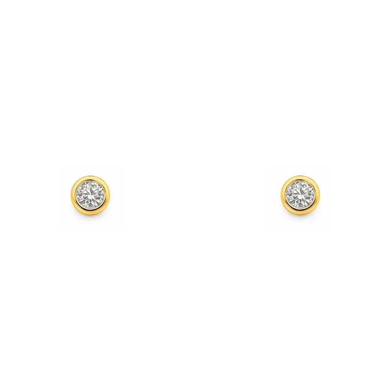 Gold Tiny CZ Stud Earrings