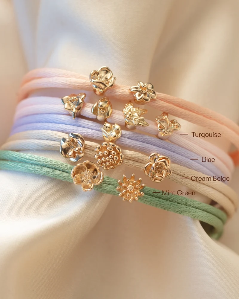 Geboortebloem Beads Armband - Verguld - Gepersonaliseerde Armband