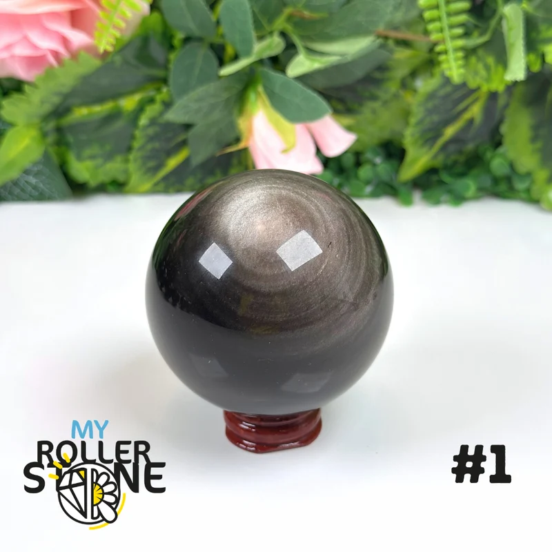 Silberne Obsidiankugel