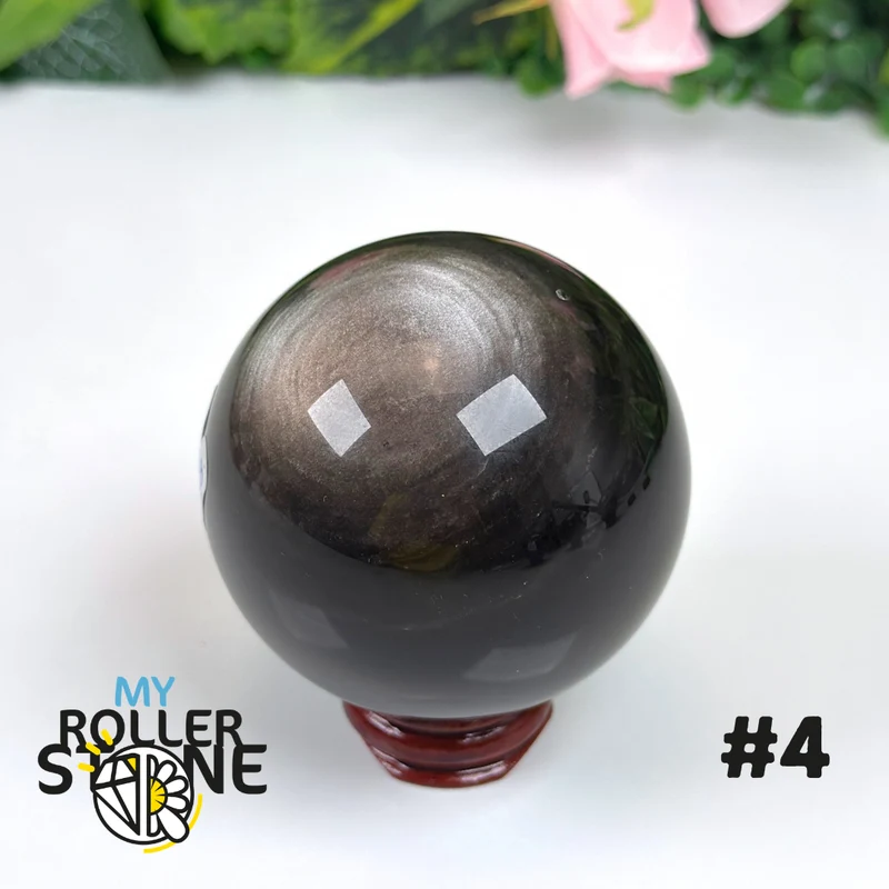 Silberne Obsidiankugel