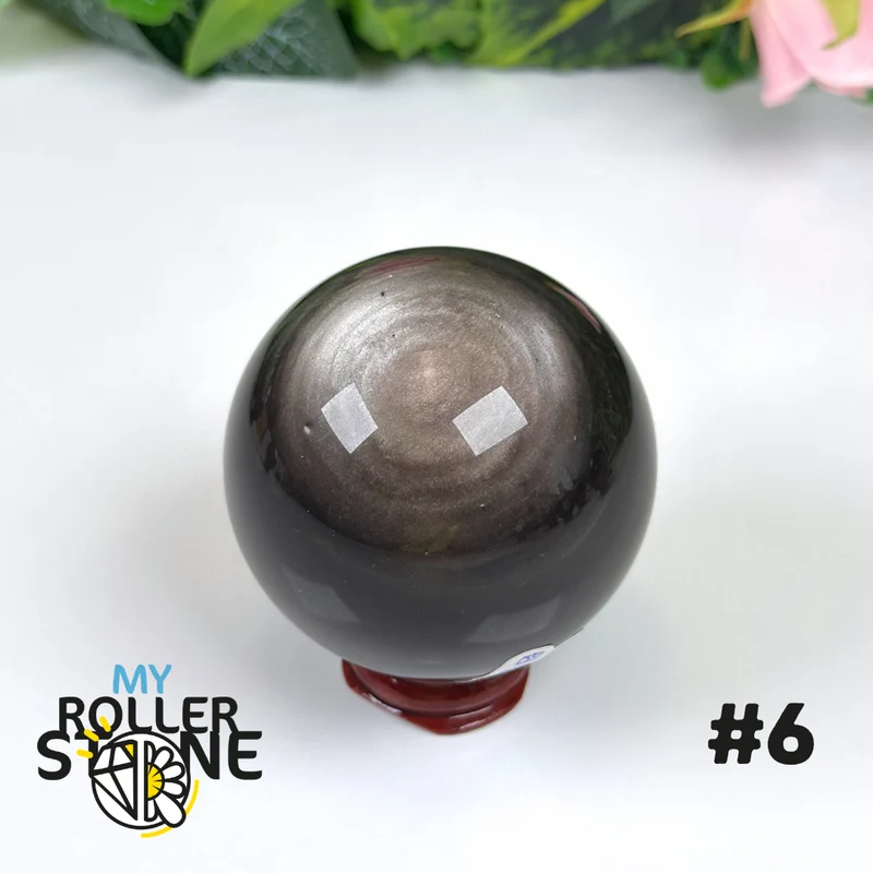 Silberne Obsidiankugel