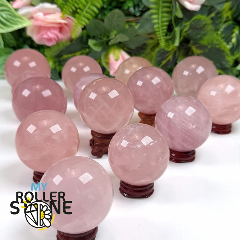 Sternenrosenquarzkugel