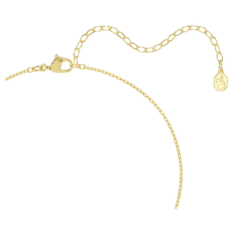 Millenia Pendant Necklace with Cushion Cut Green Crystal in 18ct Yellow Gold Finish