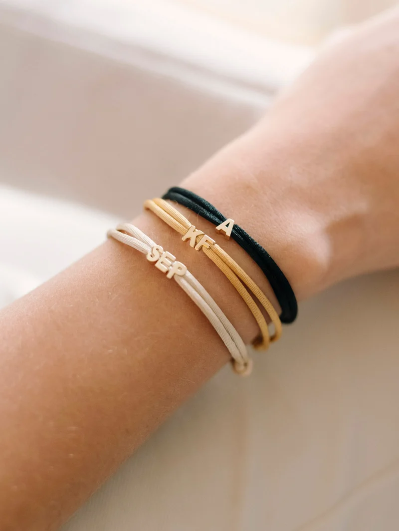Herknopen 14k Letter/Cube Armband - Gepersonaliseerde Armband