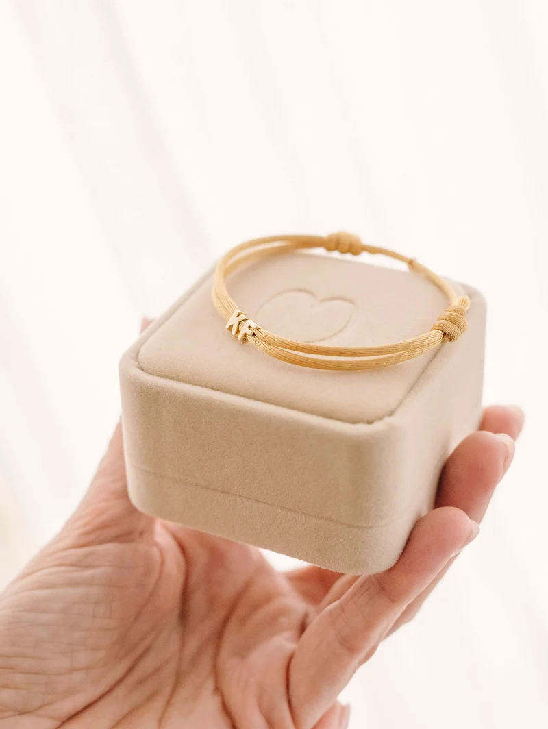 Herknopen 14k Letter/Cube Armband - Gepersonaliseerde Armband