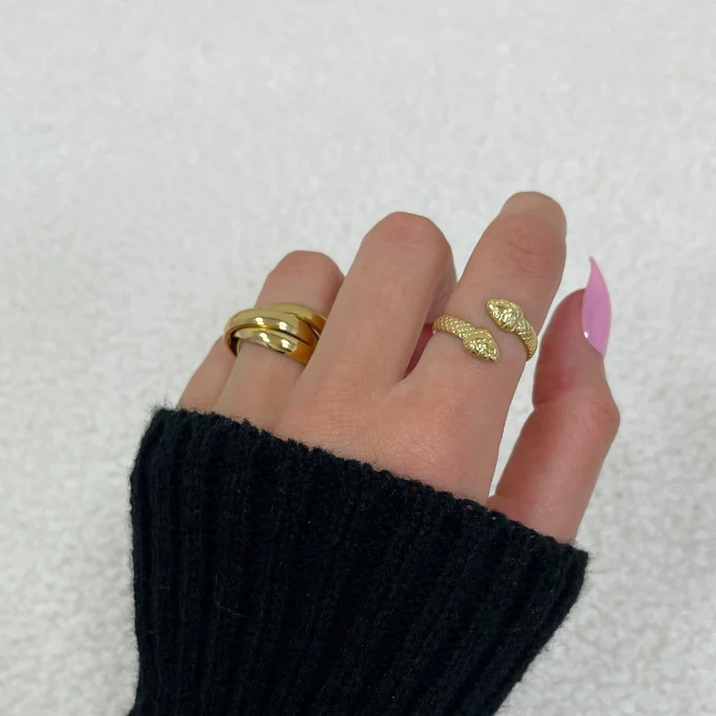 Twin Snakes Ring | 18K vergoldet